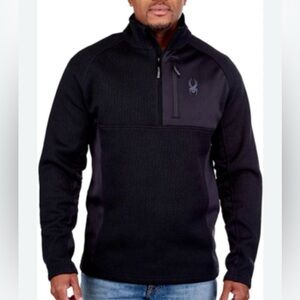 Spyder Men’s Gait 1/4 Zip Pullover Sweatshirt Jacket Sweater BLACK SIZE XL NWOT